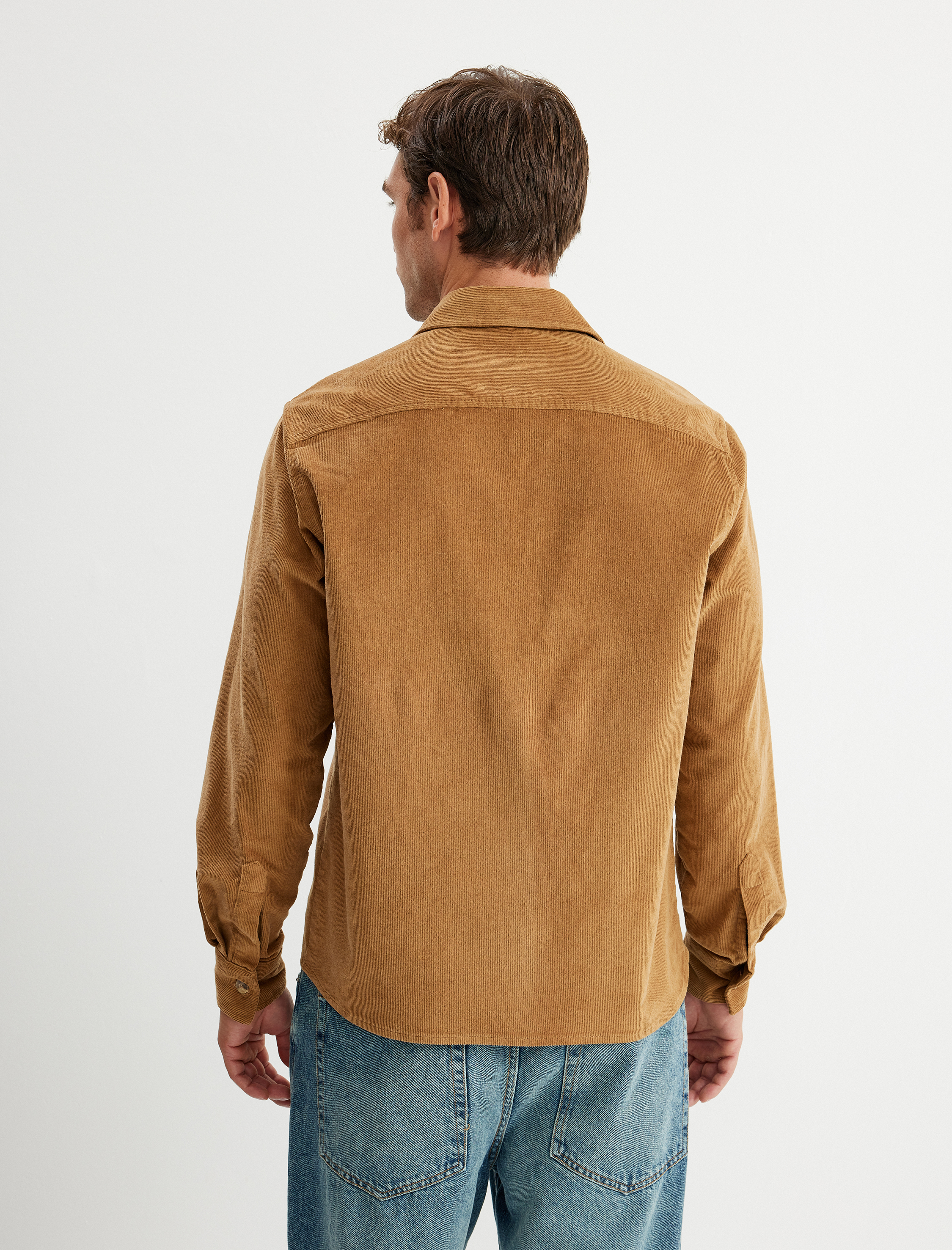   Pamuklu Regular Fit Fitilli Kadife Uzun Kollu Gömlek