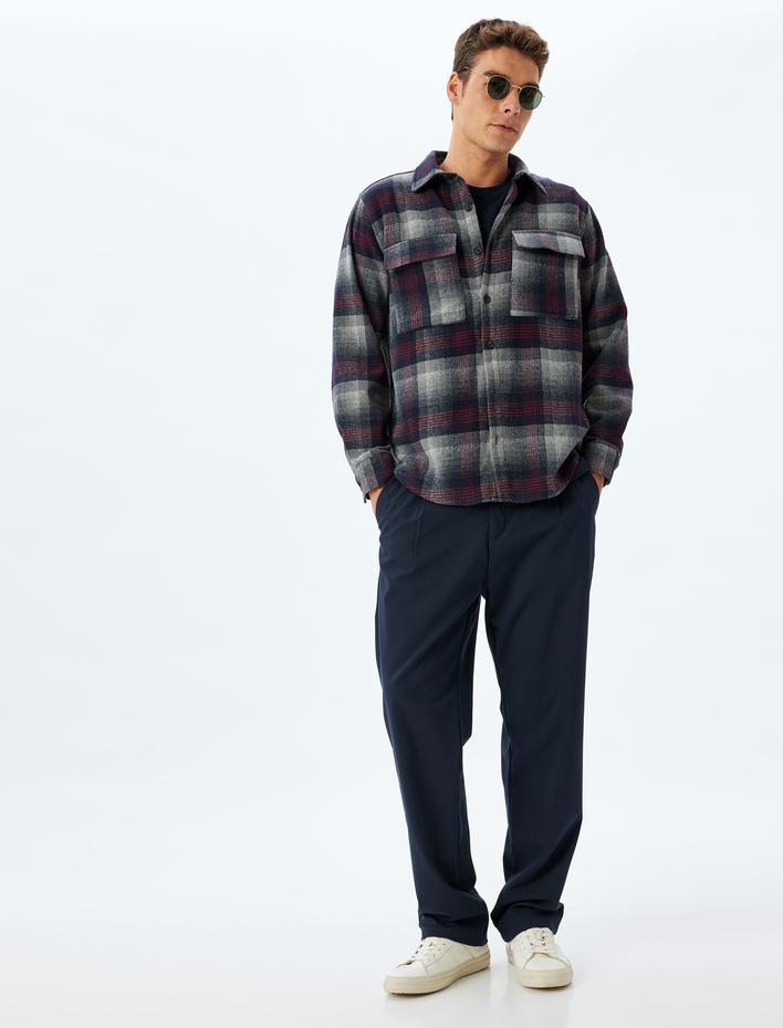  Oduncu Gömleği Uzun Kollu Kapaklı Cep Detaylı Pamuk Karışımlı Regular Fit