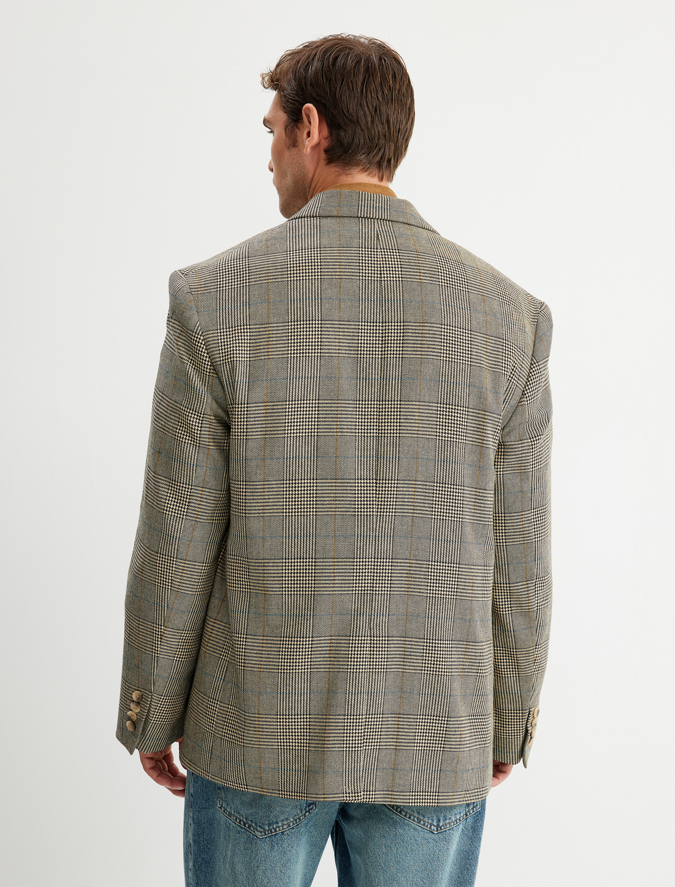   Blazer Ceket V Yaka Kapaklı Cep Detaylı Viskon Karışımlı