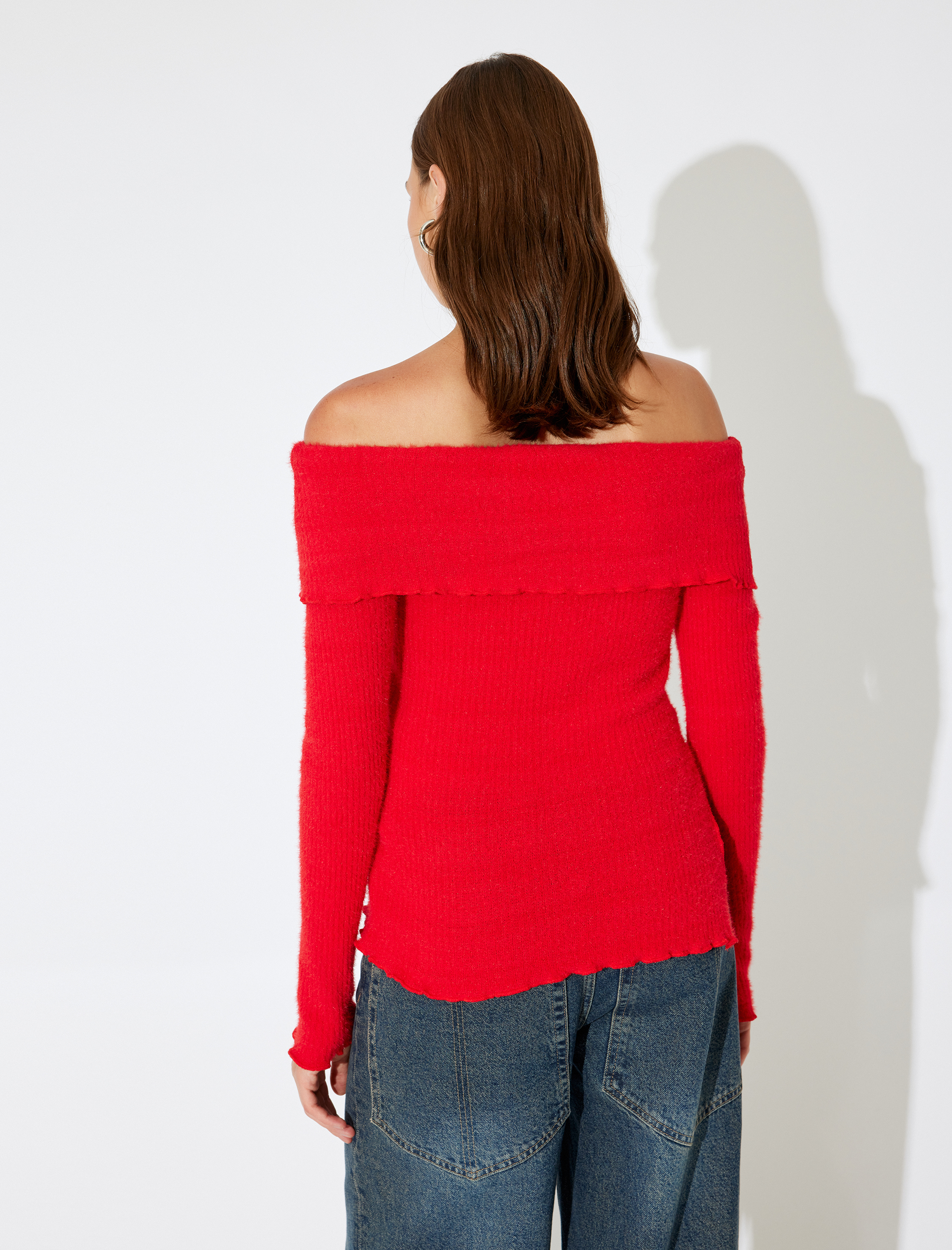   Madonna Yaka Bluz Uzun Kollu Omzu Açık