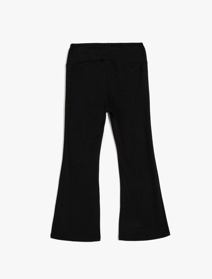 Kız Çocuk Beli Lastikli İspanyol Paça Pantolon