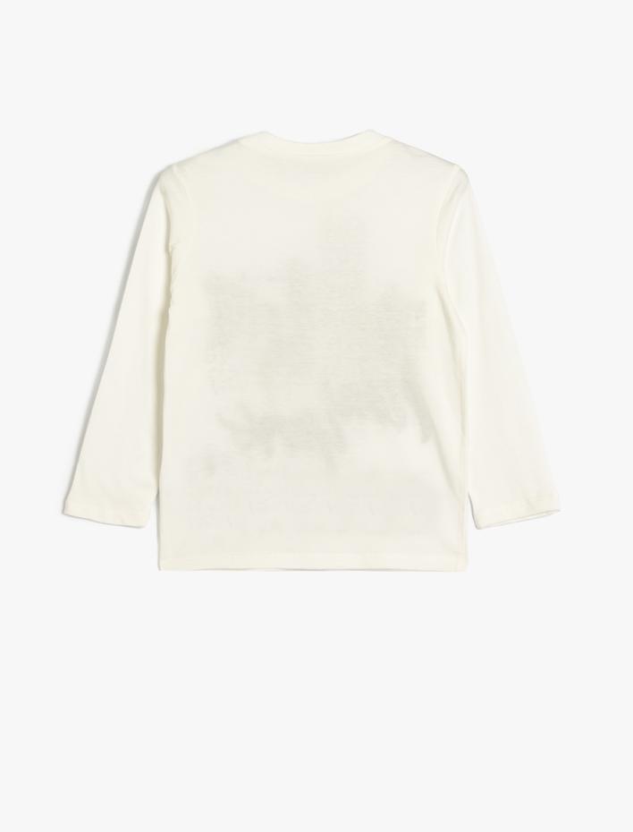 Erkek Çocuk Tişört Uzun Kollu Bisiklet Yaka Şehir Baskılı Pamuklu