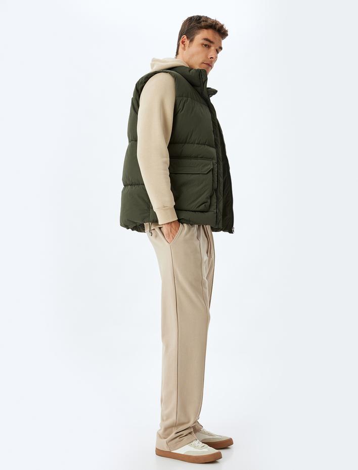  Eşofman Altı Beli Bağcıklı Cepli Dikiş Detaylı Pamuklu