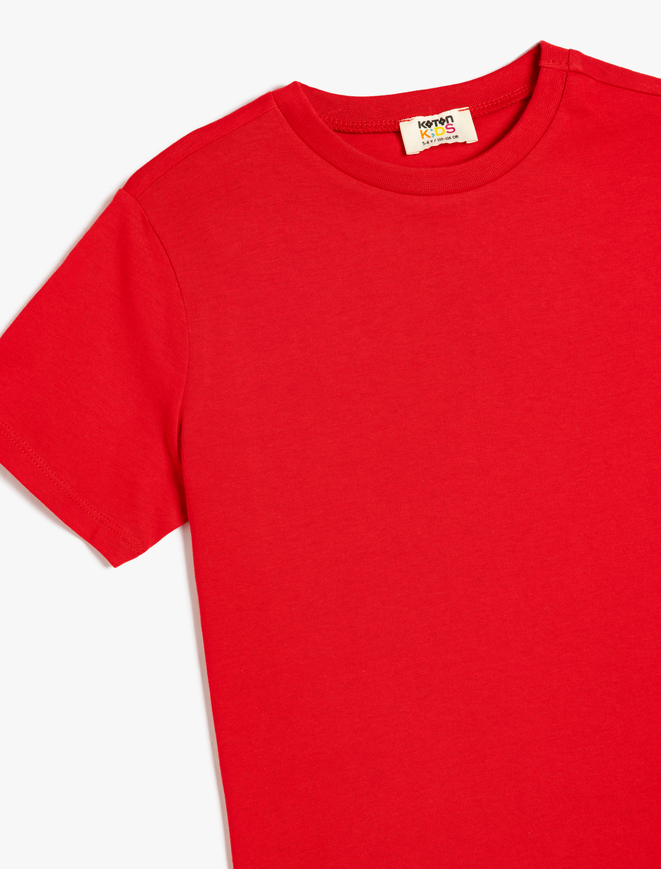  Erkek Çocuk Basic Tişört Kısa Kollu Bisiklet Yaka Pamuklu