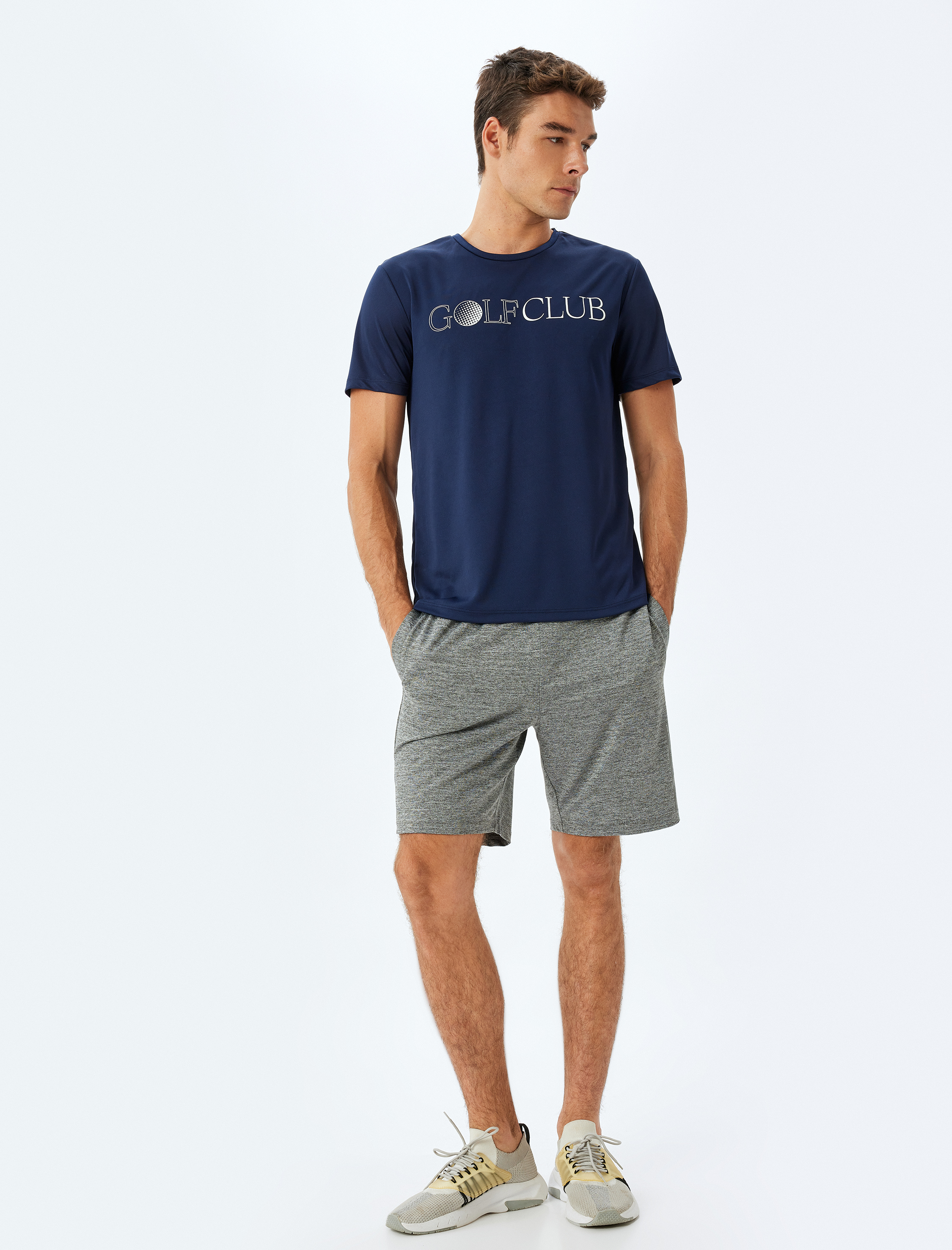   Slogan Baskılı Bisiklet Yaka Kısa Kollu Spor Tişört