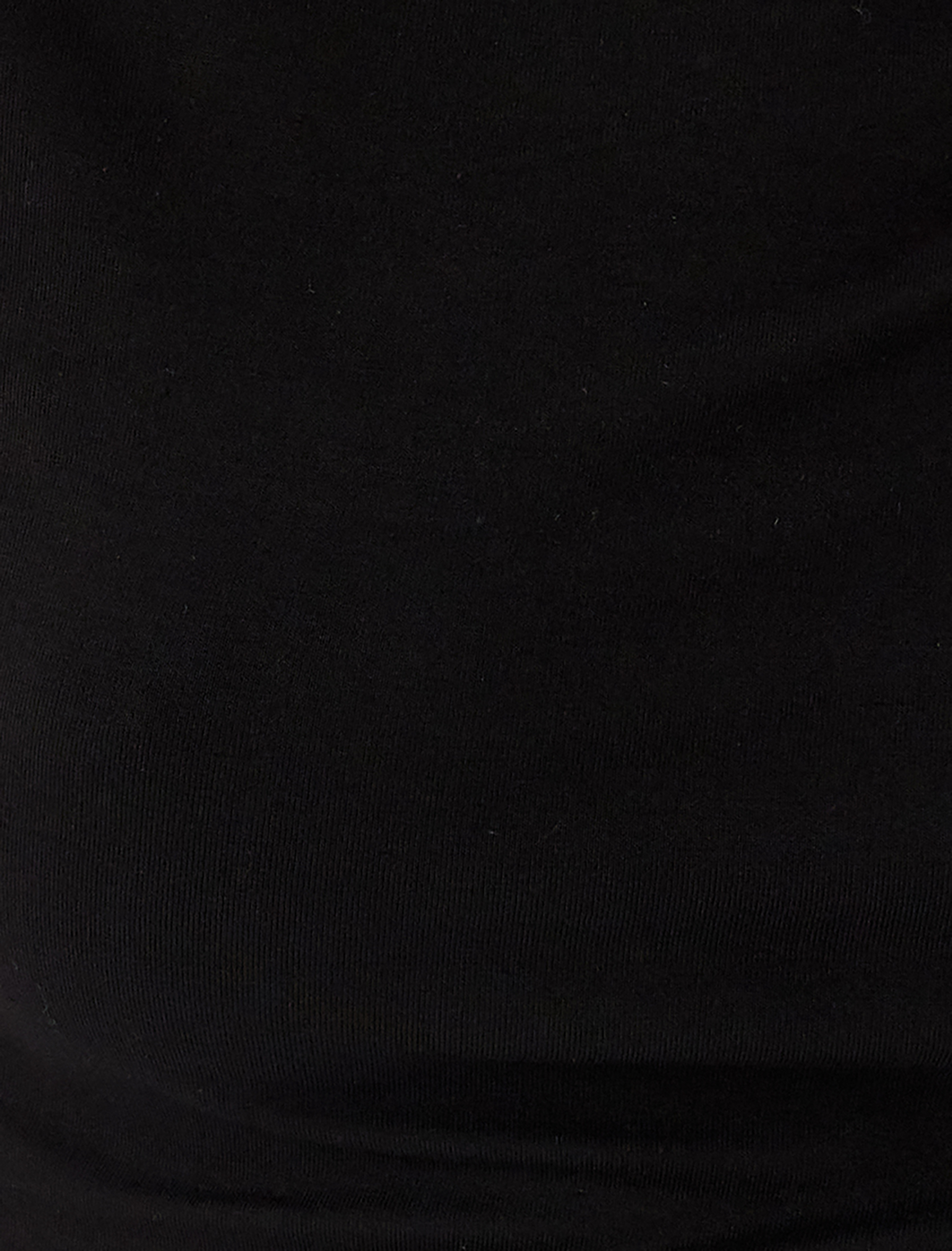   Viskon Dik Yaka Kolsuz Tişört Asimetrik Drape Detaylı