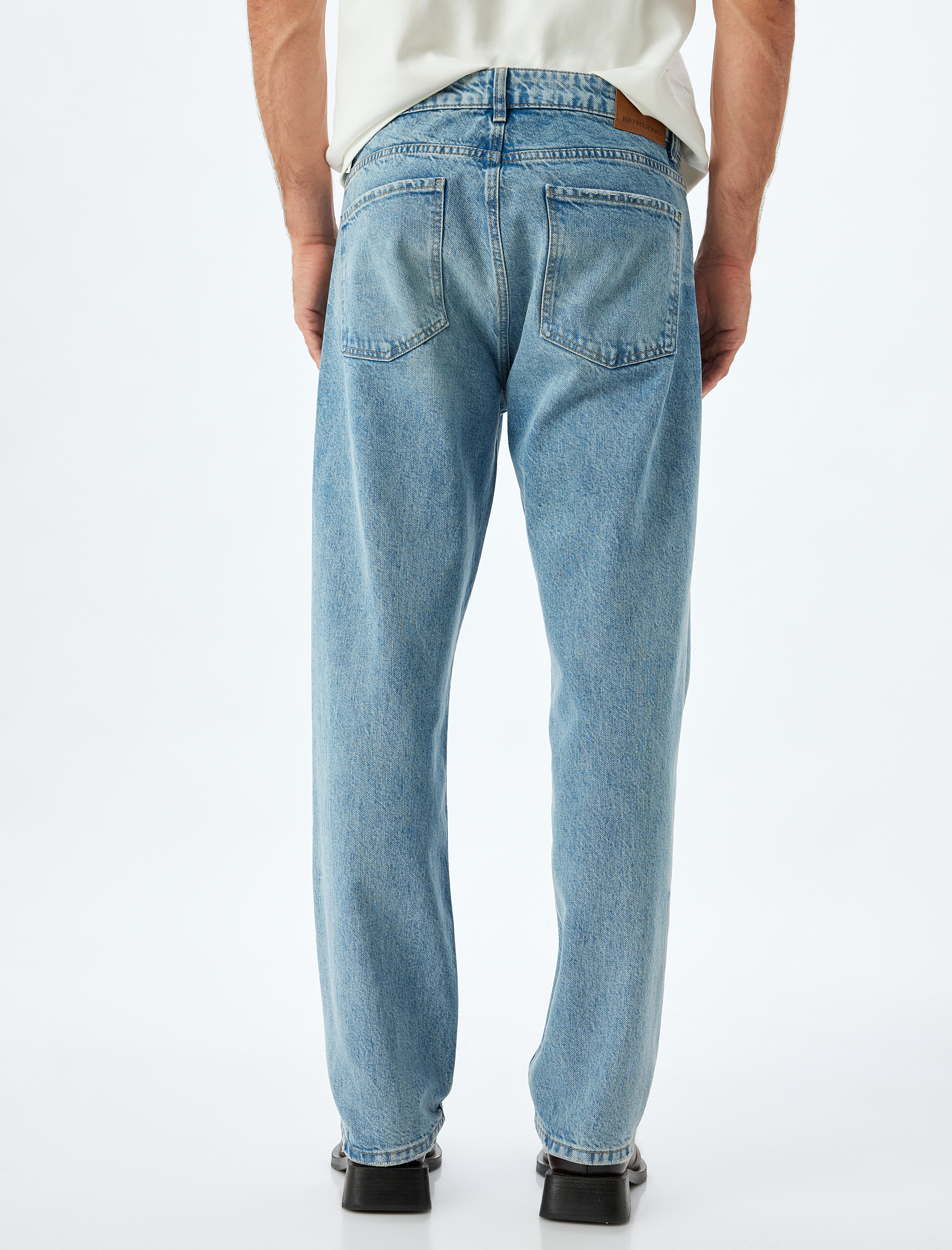 Cep Detaylı Pamuklu Vintage Straight Jean Pantolon