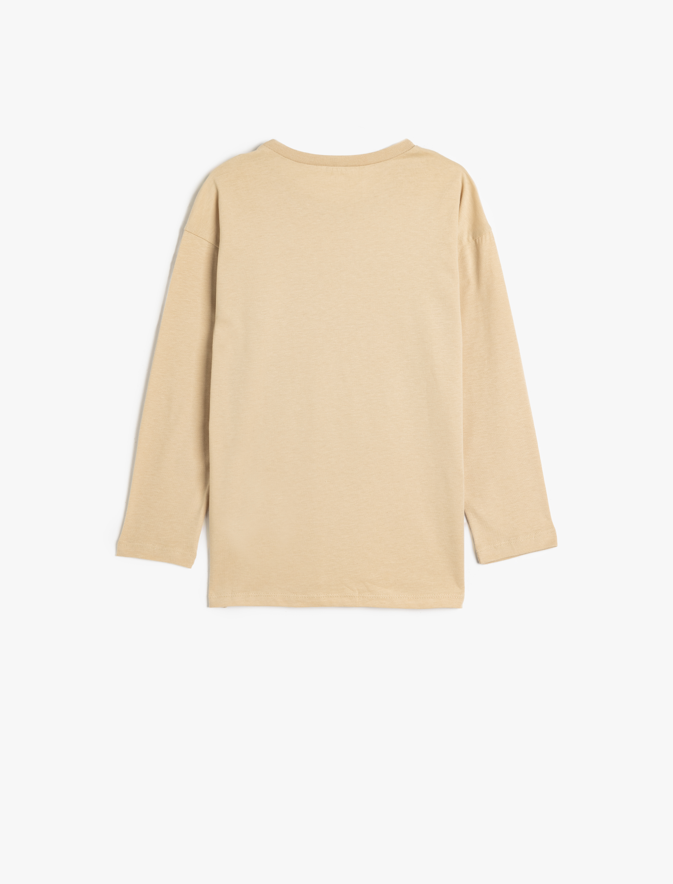  Erkek Çocuk Oversize Tişört Uzun Kollu Bisiklet Yaka Baskı Detaylı Pamuklu