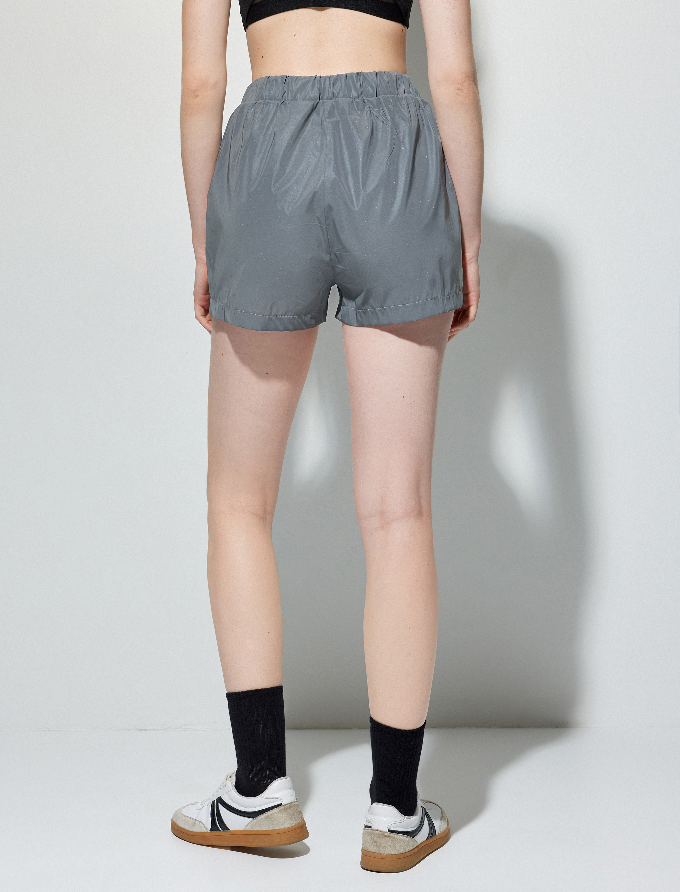   Ayarlanabilir Lastikli Yüksek Bel Paraşüt Şort