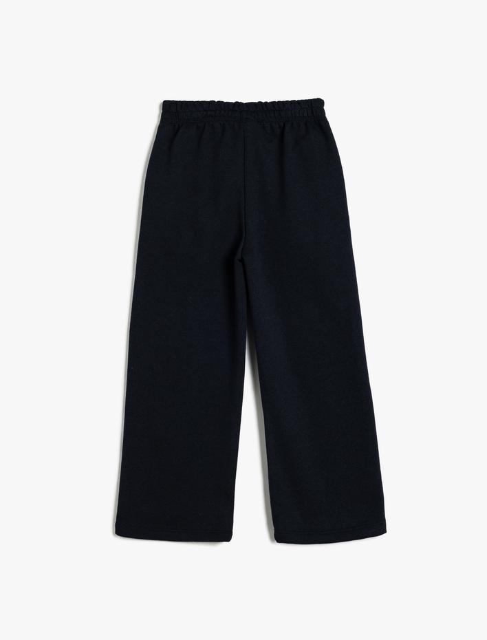 Kız Çocuk Bol Paça Eşofman Altı Beli Lastikli Renk Bloklu