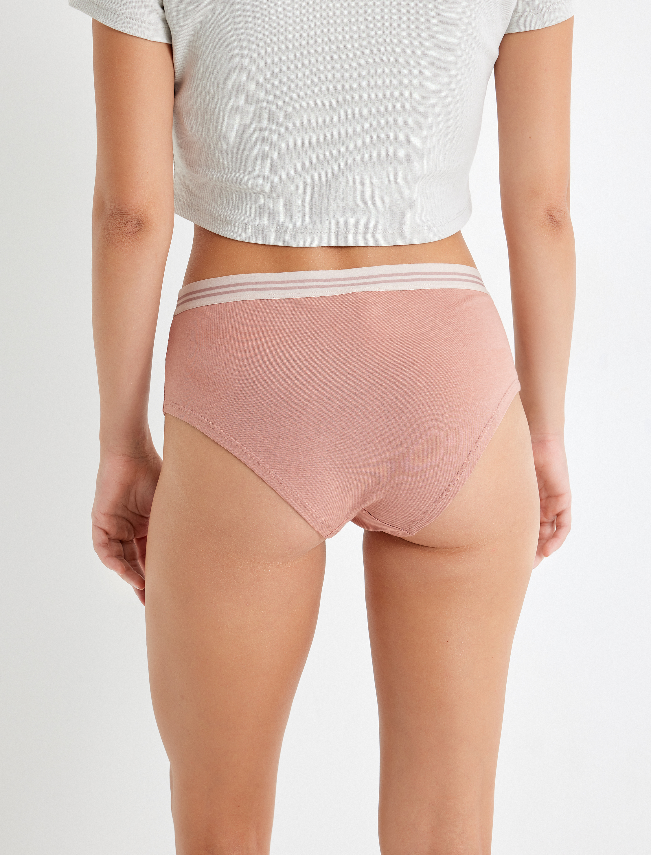   Pamuklu Hipster Külot Baskılı Yüksek Bel