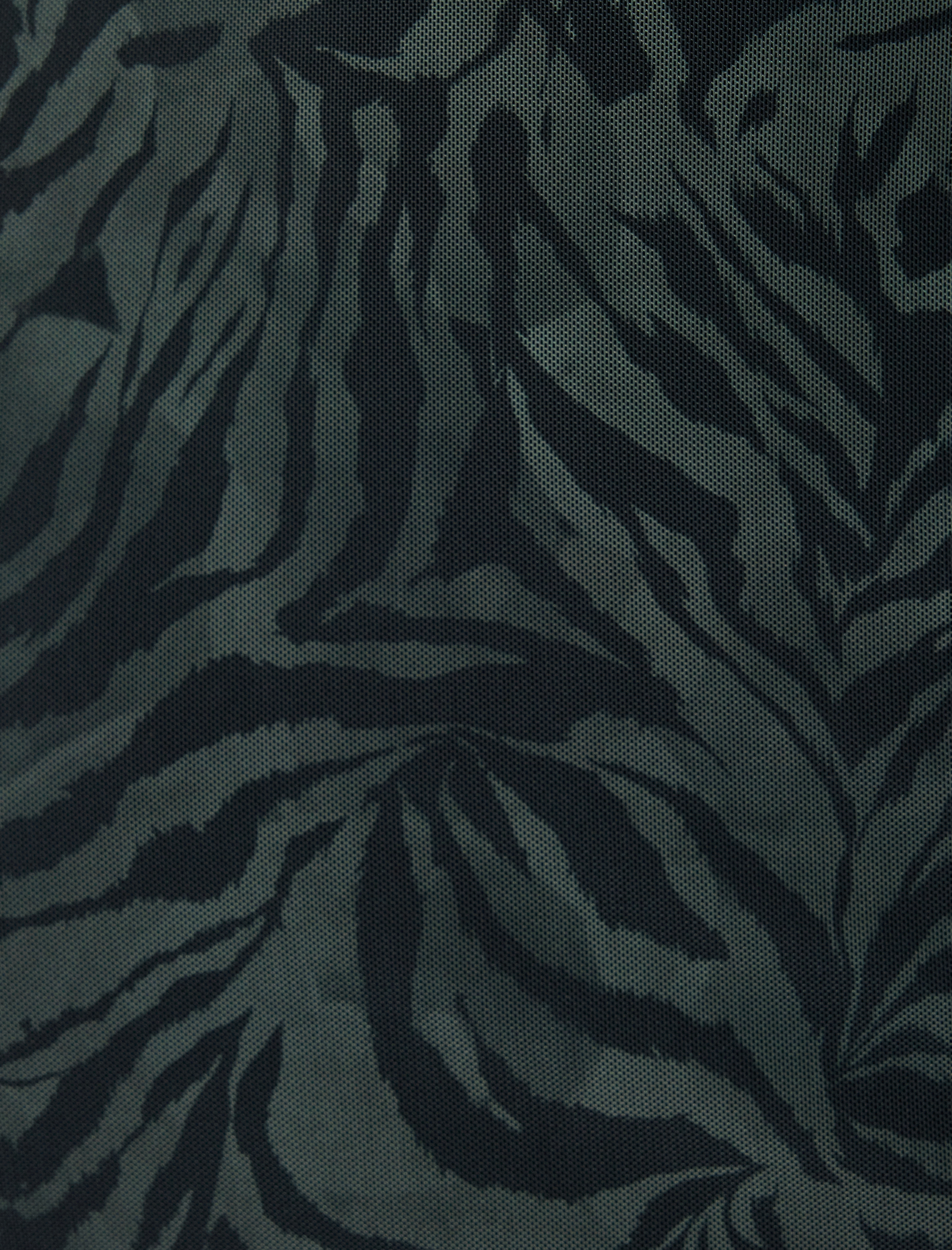   Midi Astarlı Leopar Desenli Tül Kalem Etek