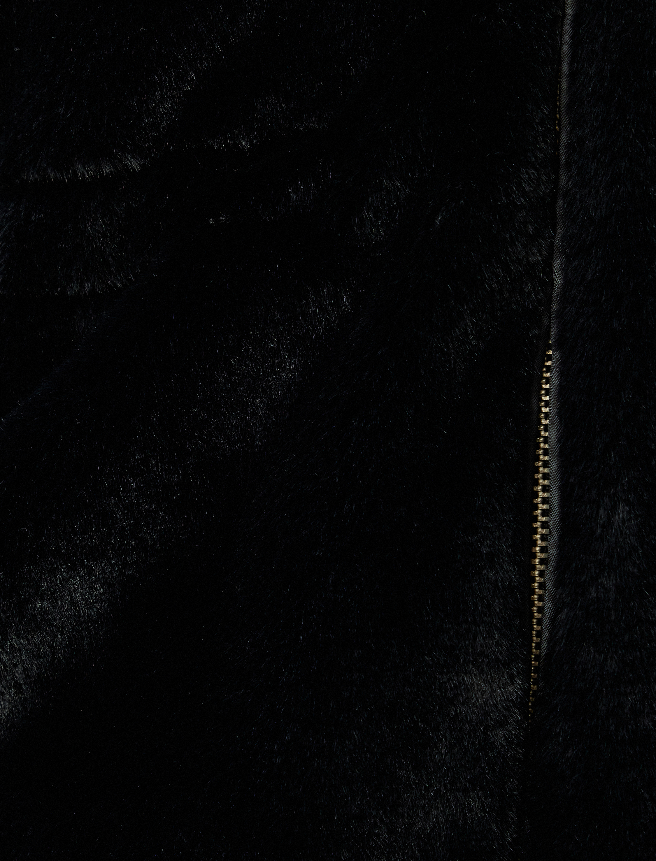   Suni Kürk Fermuarlı Cep Detaylı Astarlı Uzun Ceket