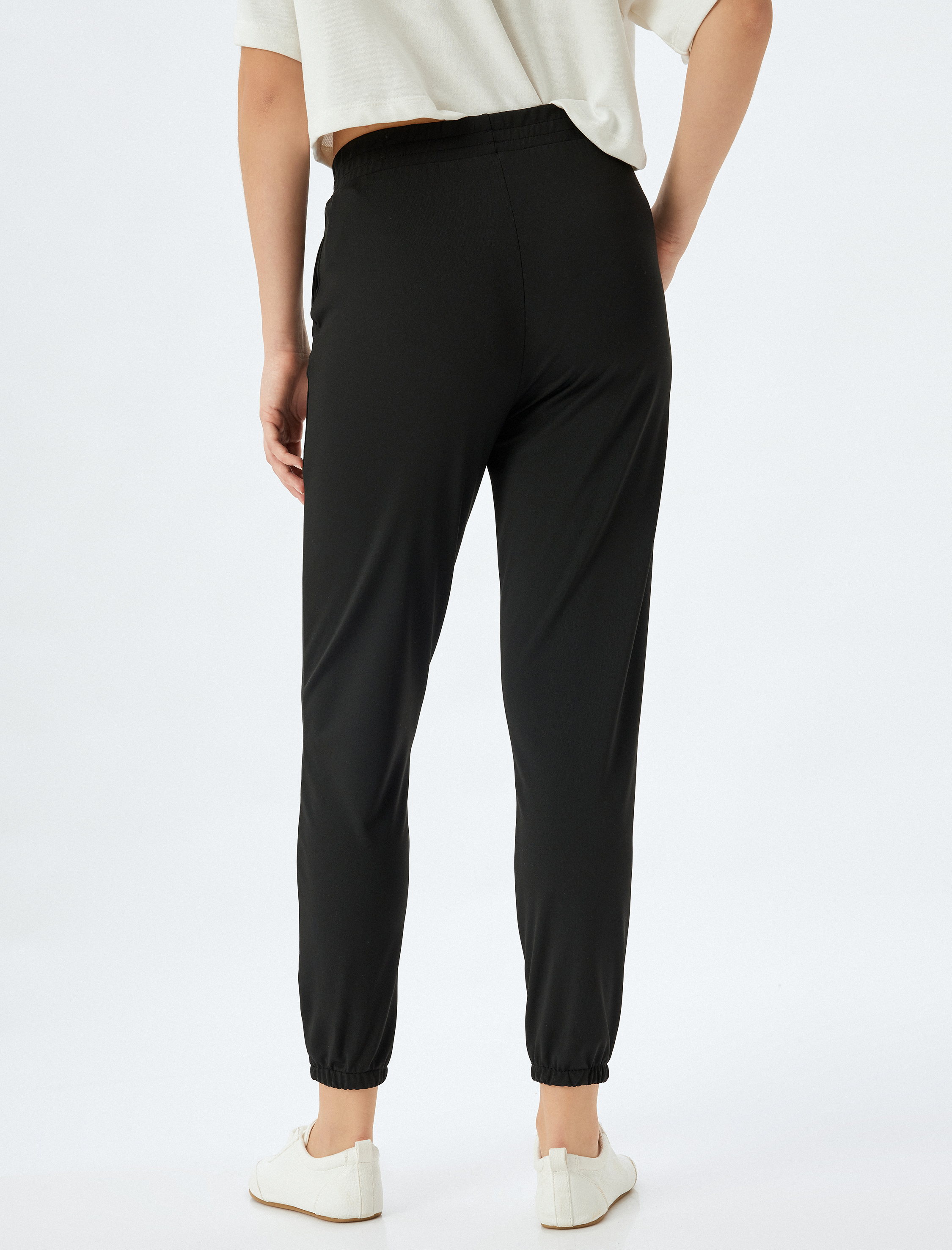   Jogger Eşofman Altı Beli Lastikli Cep Detaylı Düşük Bel İnterlok