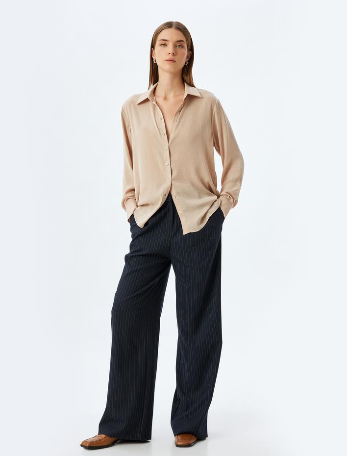  Uzun Kollu Gömlek Klasik Yaka Düğmeli