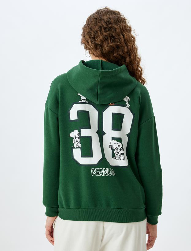 Snoopy Kapüşonlu Sweatshirt Lisanslı Arkası Baskılı_3