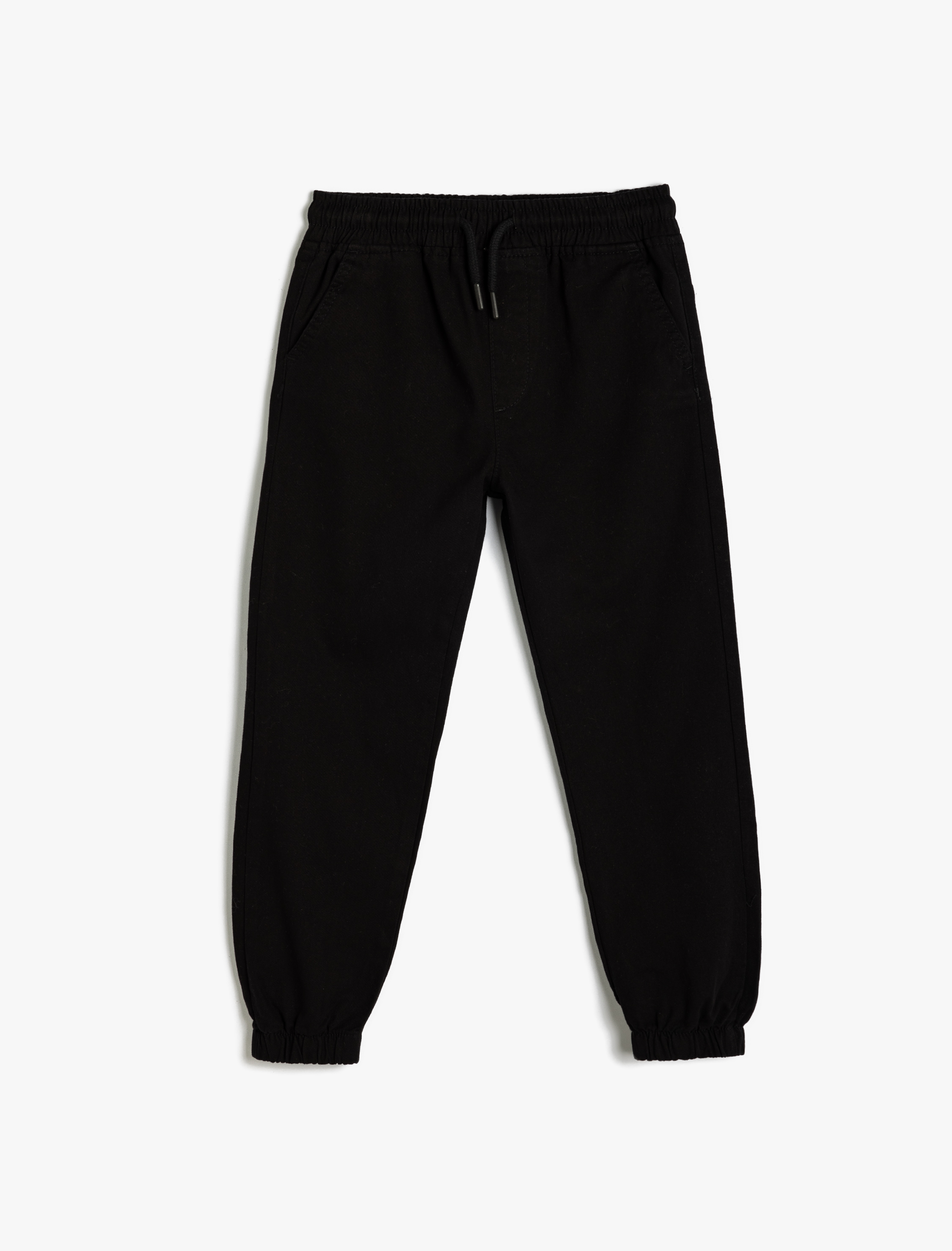  Erkek Çocuk Beli Bağlamalı Pamuklu Cepli Jogger Okul Pantolonu