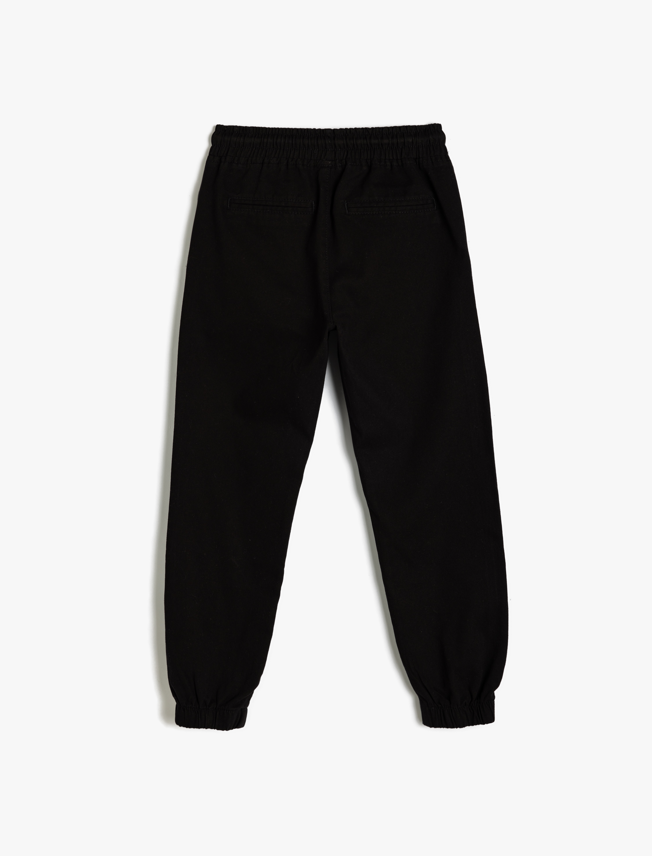  Erkek Çocuk Beli Bağlamalı Pamuklu Cepli Jogger Okul Pantolonu