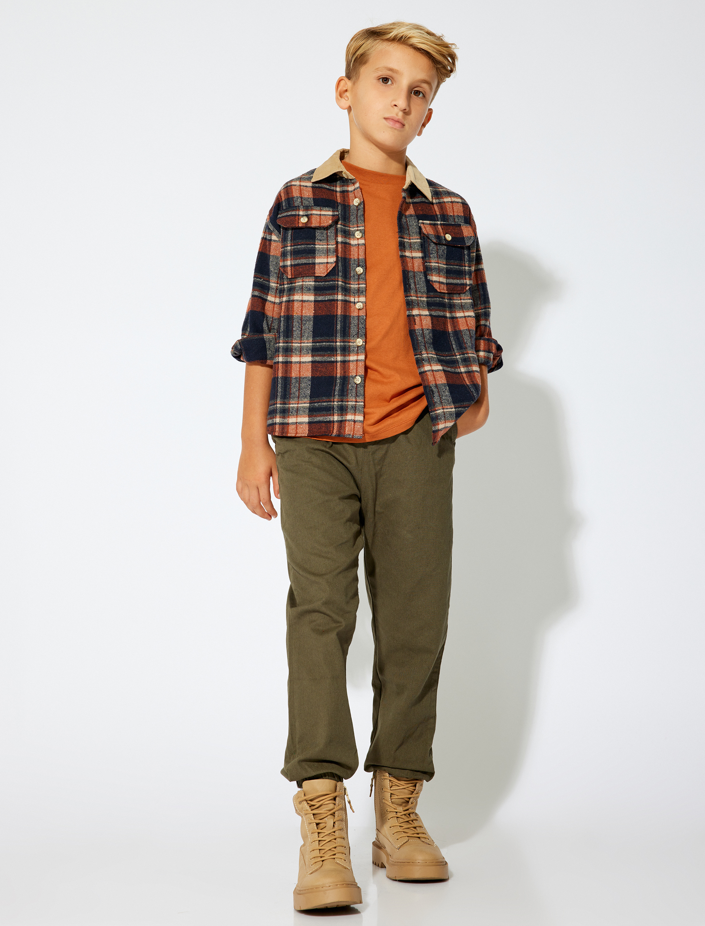 Erkek Çocuk Jogger Okul Pantolonu Beli Bağlamalı Pamuklu Cepli