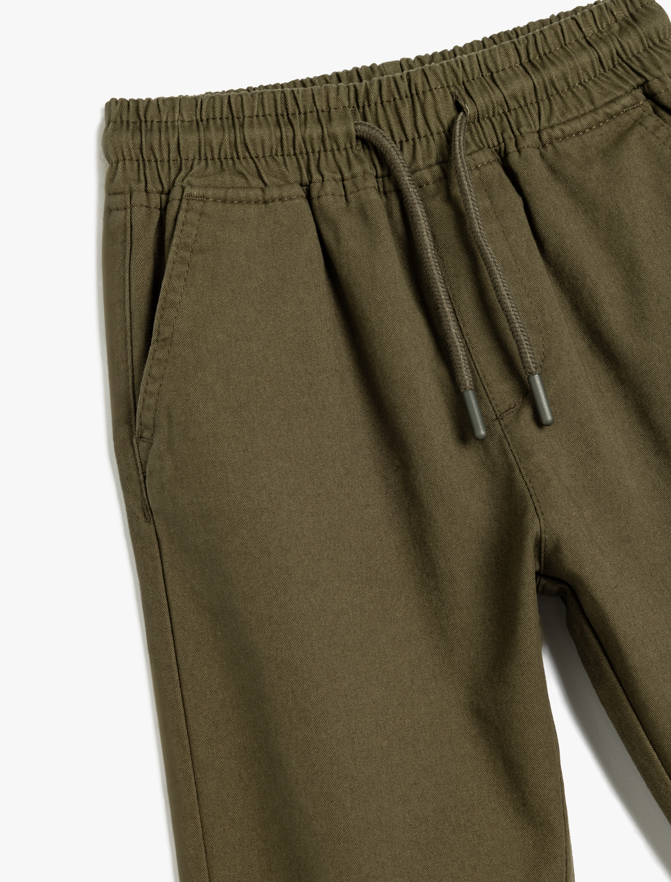 Erkek Çocuk Jogger Okul Pantolonu Beli Bağlamalı Pamuklu Cepli