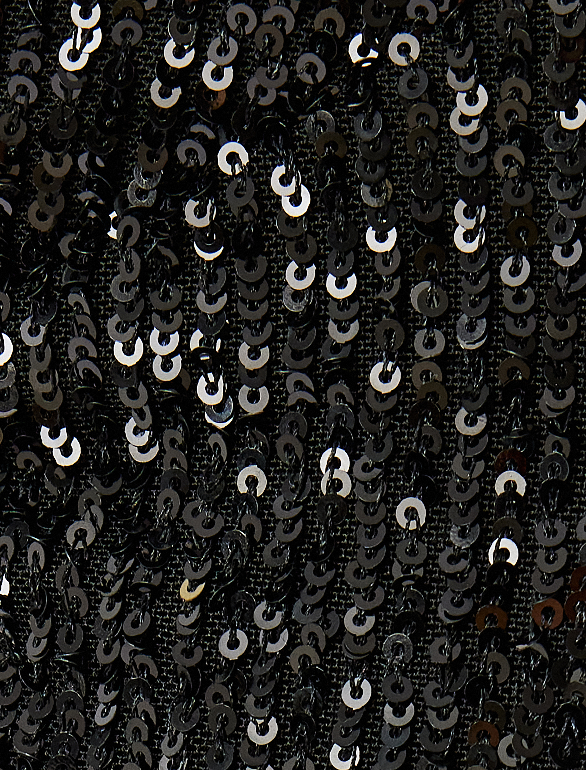   Crop Abiye Bluz Pullu Payetli İp Askılı V Yaka Slim Fit