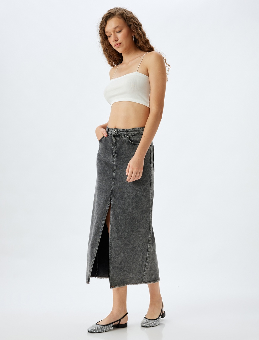   Fitilli İp Askılı Slim Fit Crop Kadın Atlet