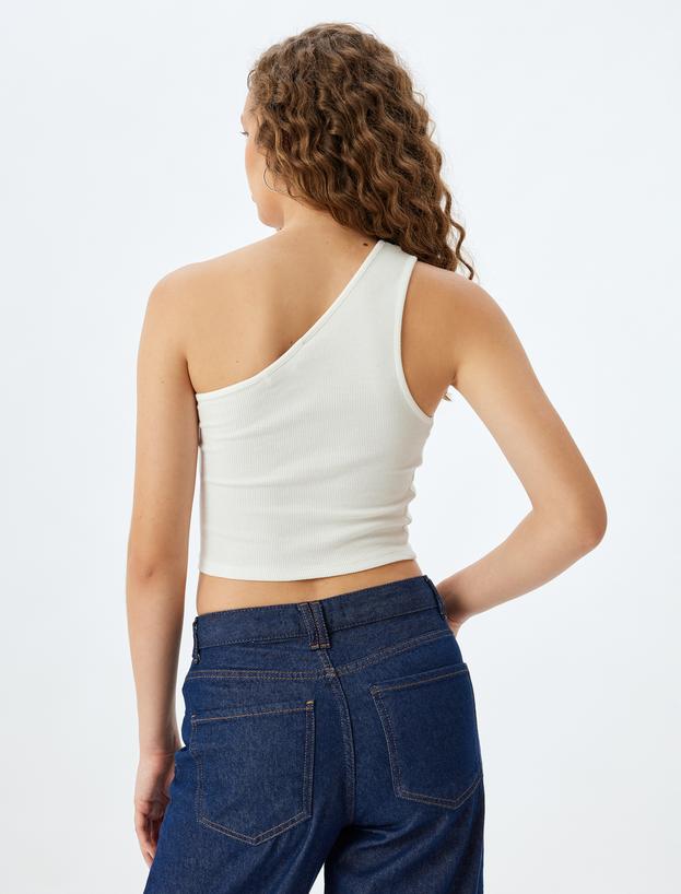 Crop Atlet Tek Omuz Pencere Detaylı Kolsuz_3