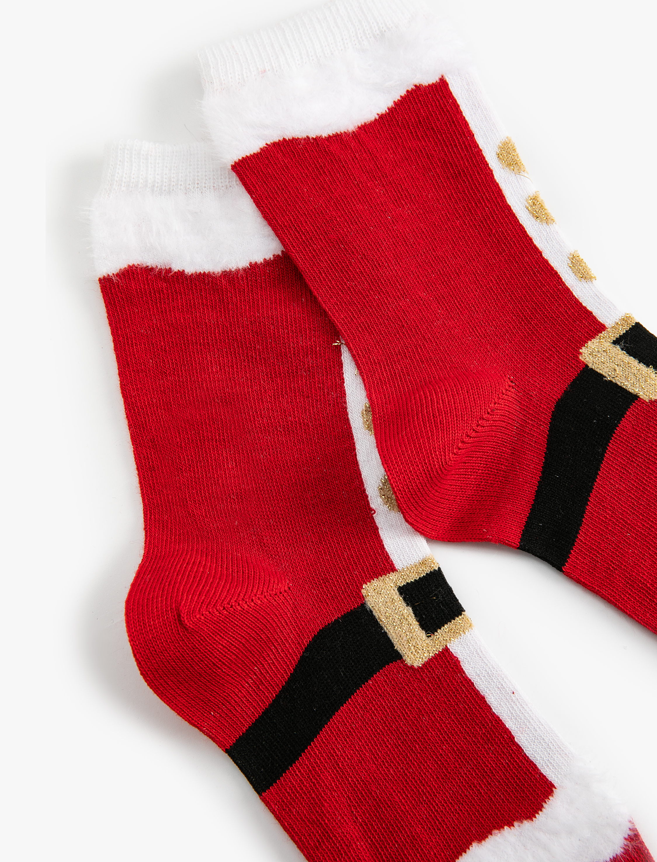  Kız Çocuk Noel Baba Detaylı Pamuklu Havlu Çorap