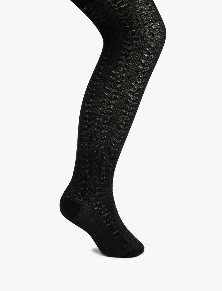 Kız Çocuk Külotlu Çorap Pamuklu Dokulu