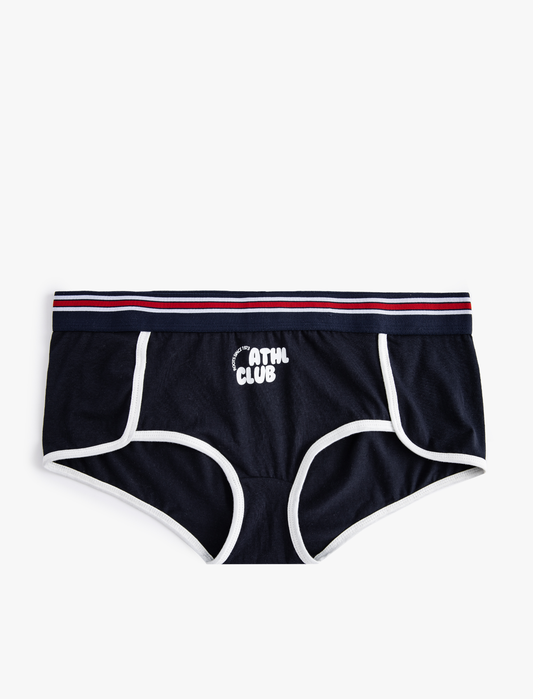   Yüksek Bel Hipster Külot Baskılı Biyeli Renk Kontrastlı