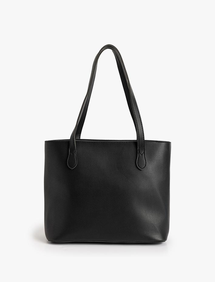 Kadın Suni Deri Saplı Büyük Tote Çanta