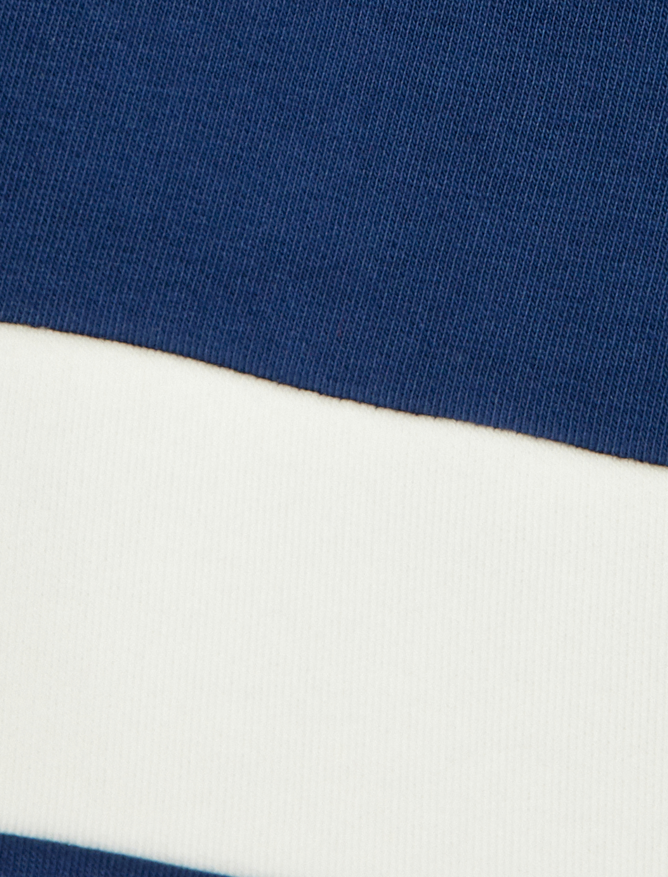   Şardonlu Arkası Baskılı Renk Bloklu V Yaka Rahat Kalıp Kolej Sweatshirt