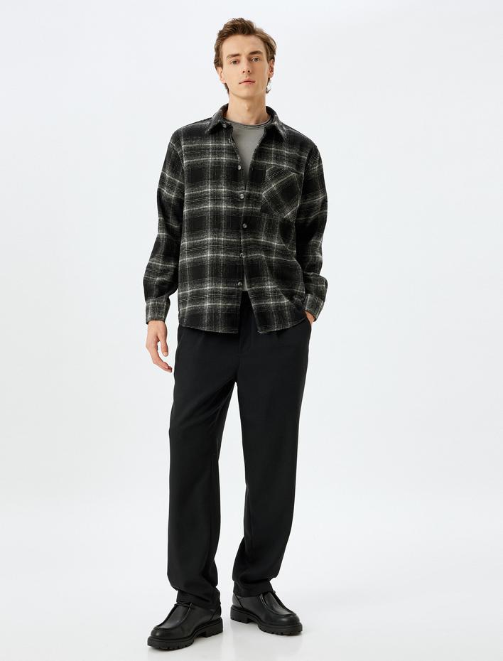  Cep Detaylı Regular Fit Kışlık Uzun Kollu Oduncu Gömleği