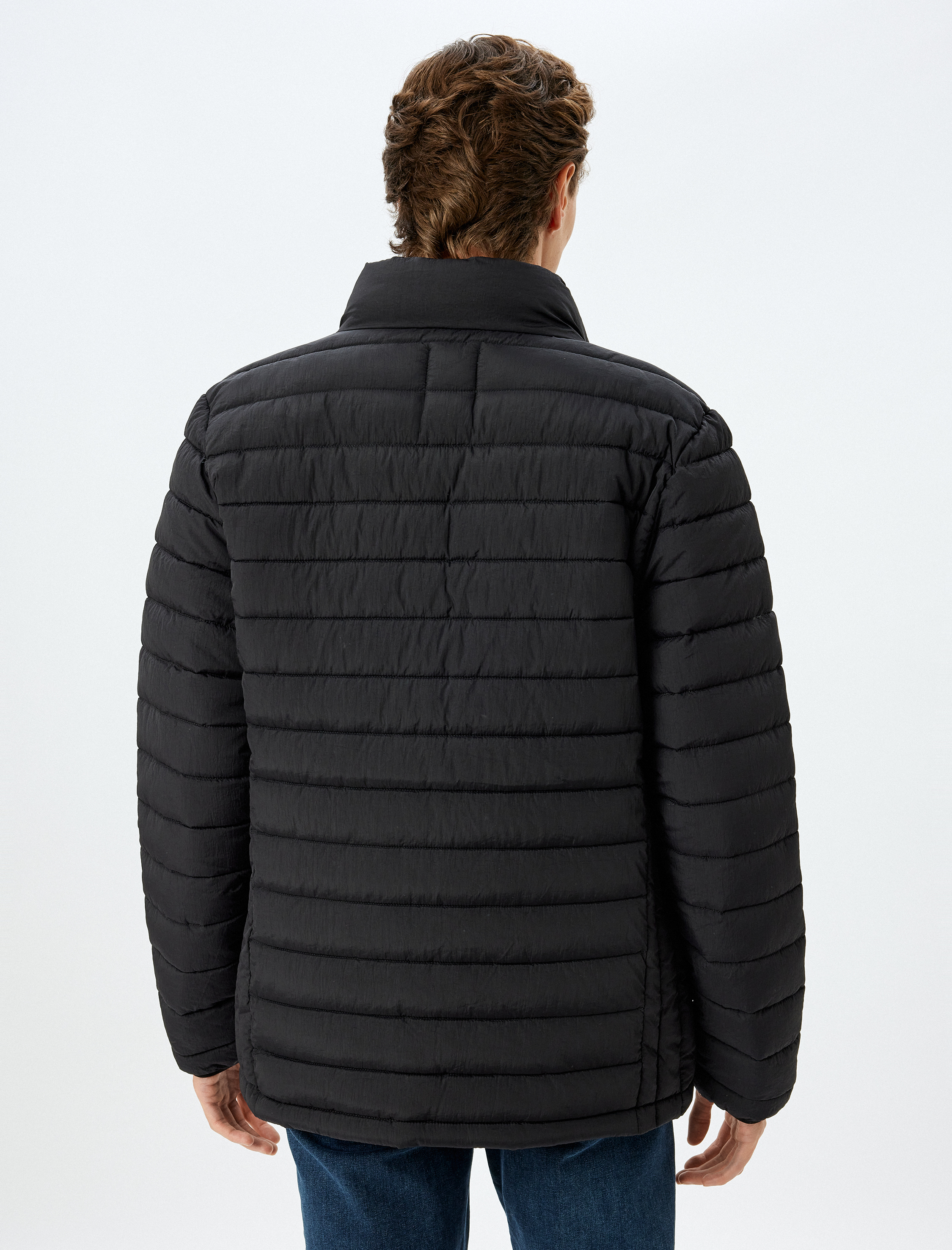 Slim Fit Fermuarlı Şişme Mont