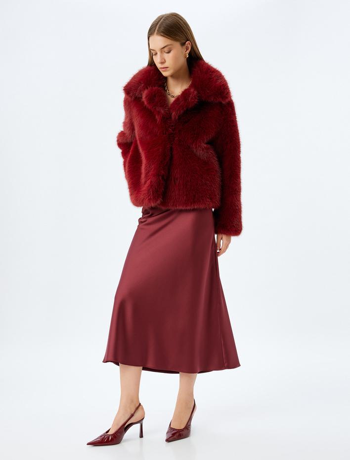  Standart Bel Slim Fit A kesim Midi Boy Saten Etek