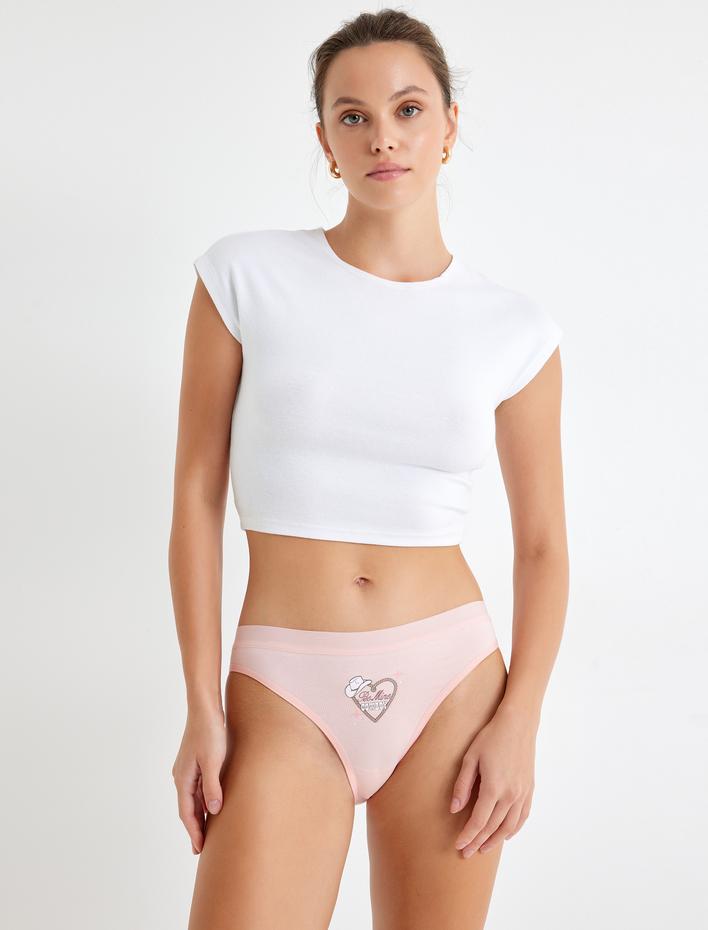  Pamuklu Baskılı Brief Külot