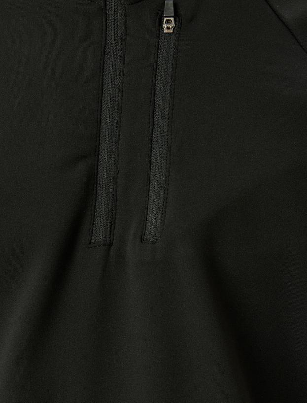 Fermuar Detaylı Dik Yaka Spor Sweatshirt_5