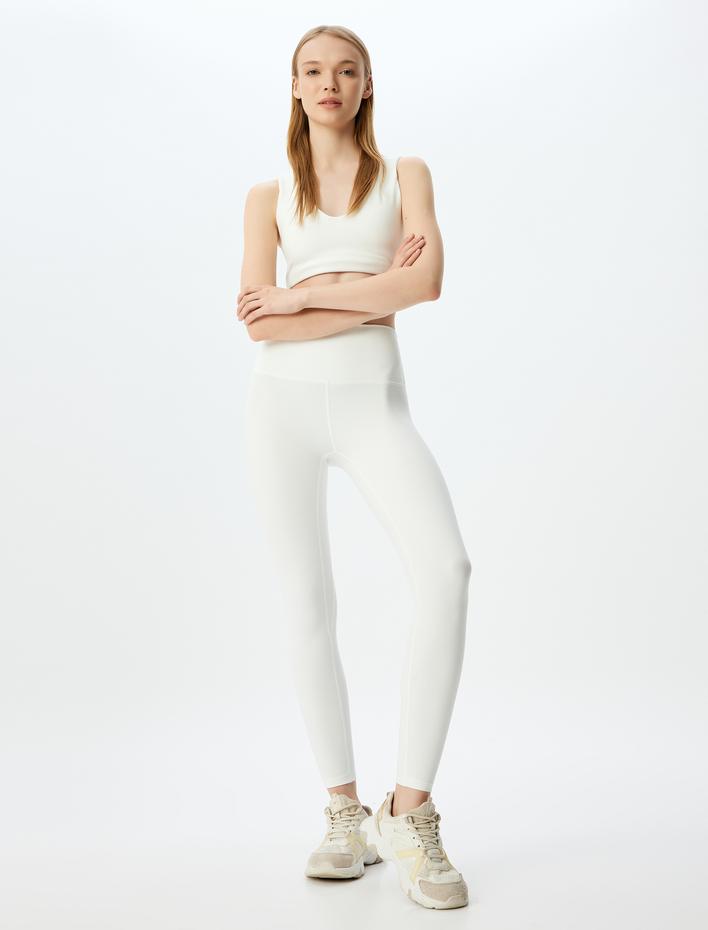  Spor Tayt Yüksek Bel Yumuşak Tuşe Slim Fit İnterlok