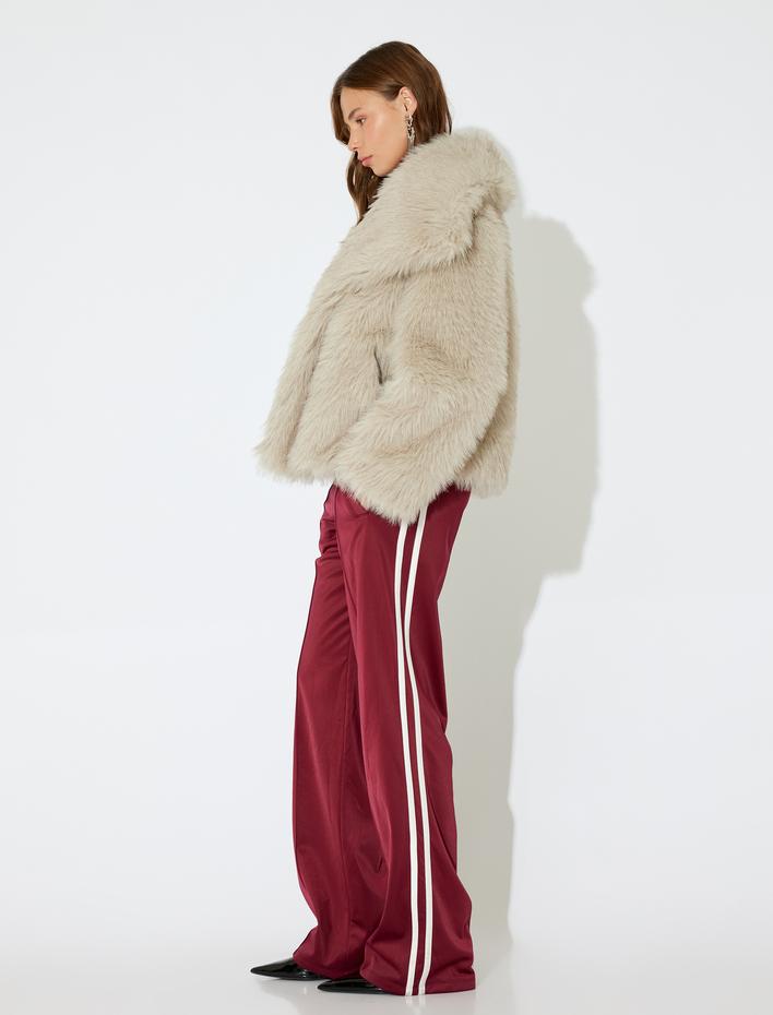  Koton X İnji - Geniş Paça Beli Lastikli Dikiş Detaylı Cepli Biyeli Eşofman Pantolon