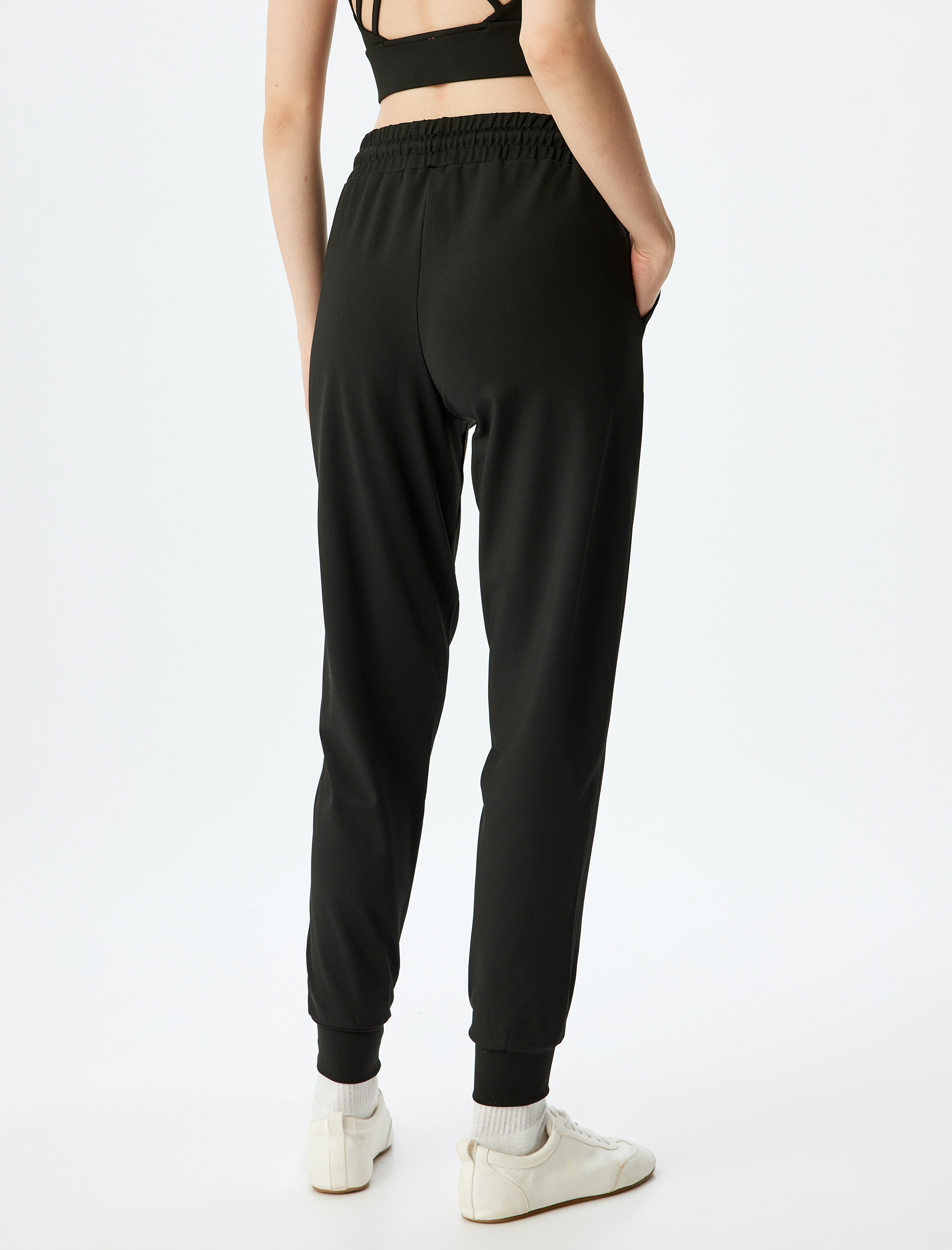   Jogger Beli Bağcıklı Cep Detaylı Eşofman Altı İnterlok