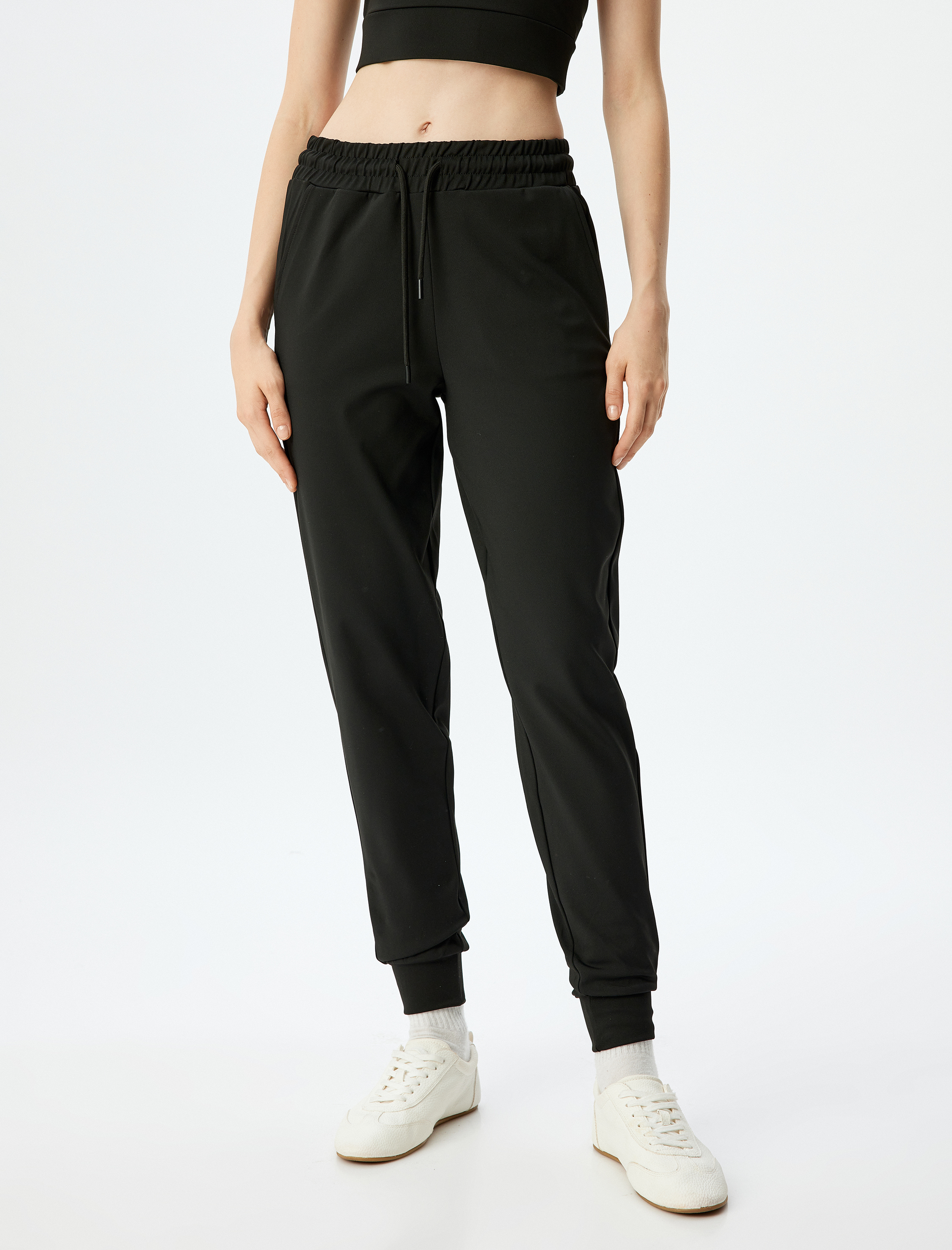   Jogger Beli Bağcıklı Cep Detaylı Eşofman Altı İnterlok