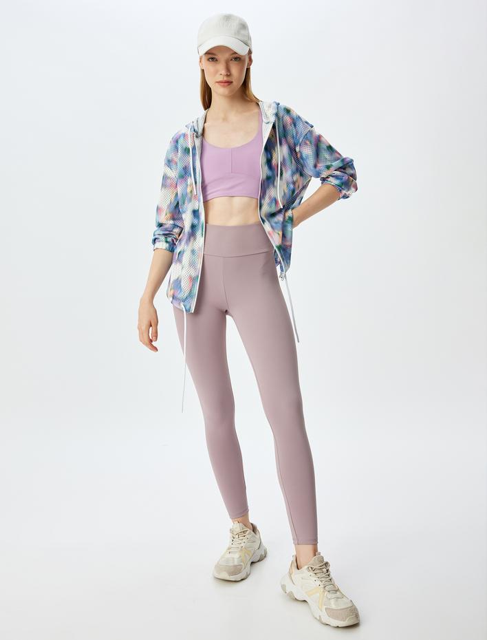  Spor Tayt Yüksek Bel Yumuşak Tuşe Slim Fit