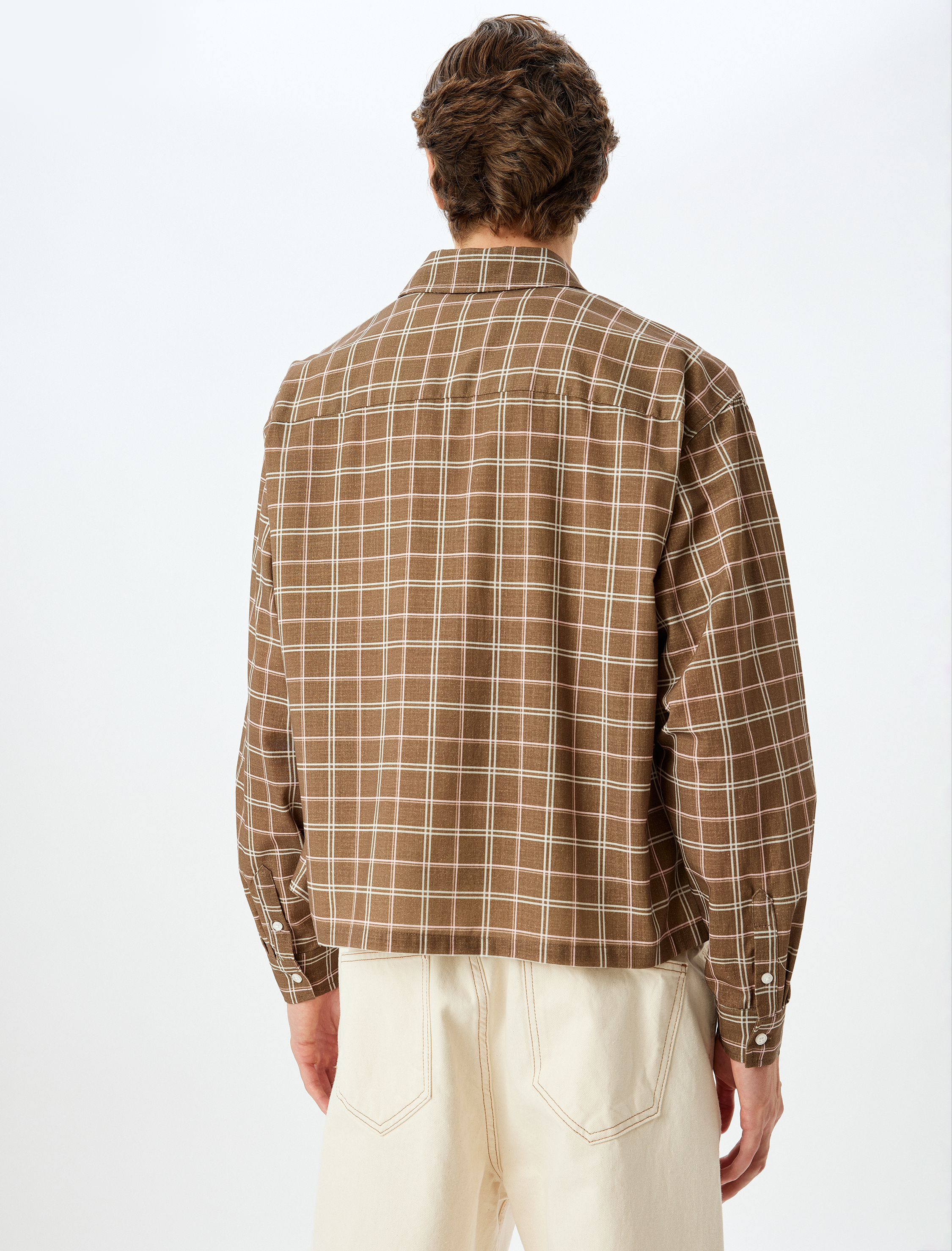   Oversize Regular Fit Uzun Kollu Cep Detaylı Pamuklu Oduncu Gömleği