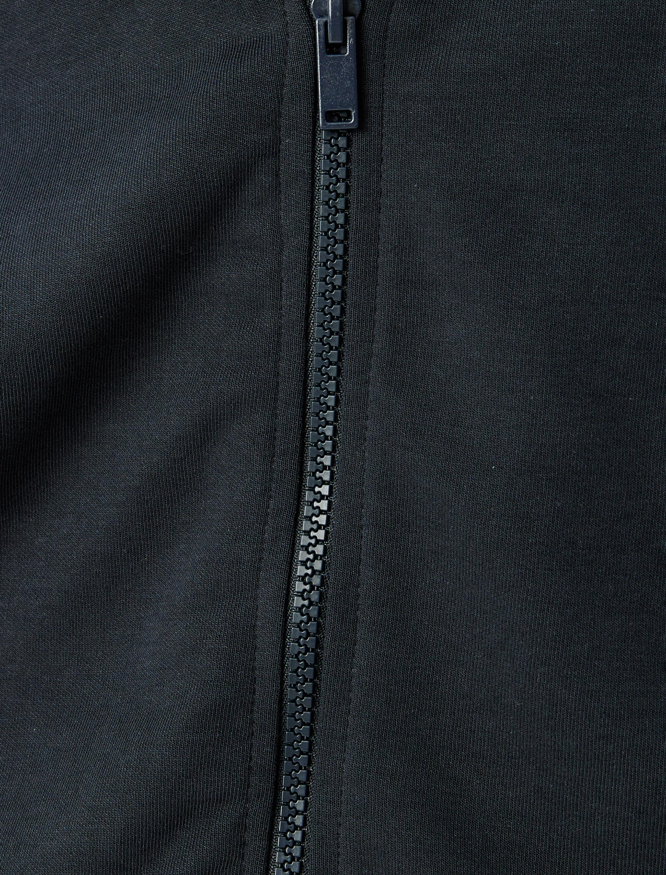   Dik Yaka Kolej İşlemeli Biyeli Pamuklu Fermuarlı Hırka