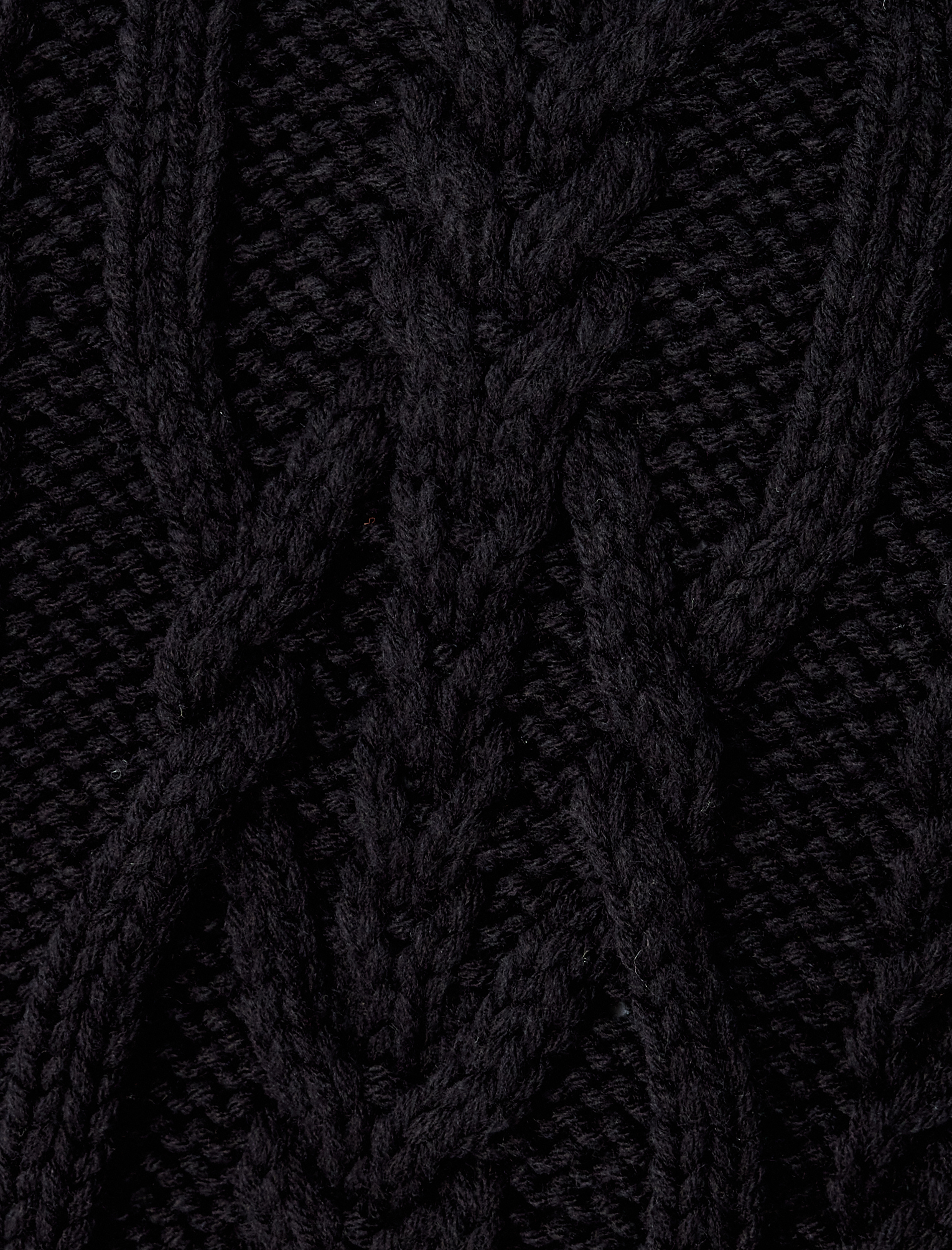   Balıkçı Yaka Saç Örgü Dokulu Triko Kazak