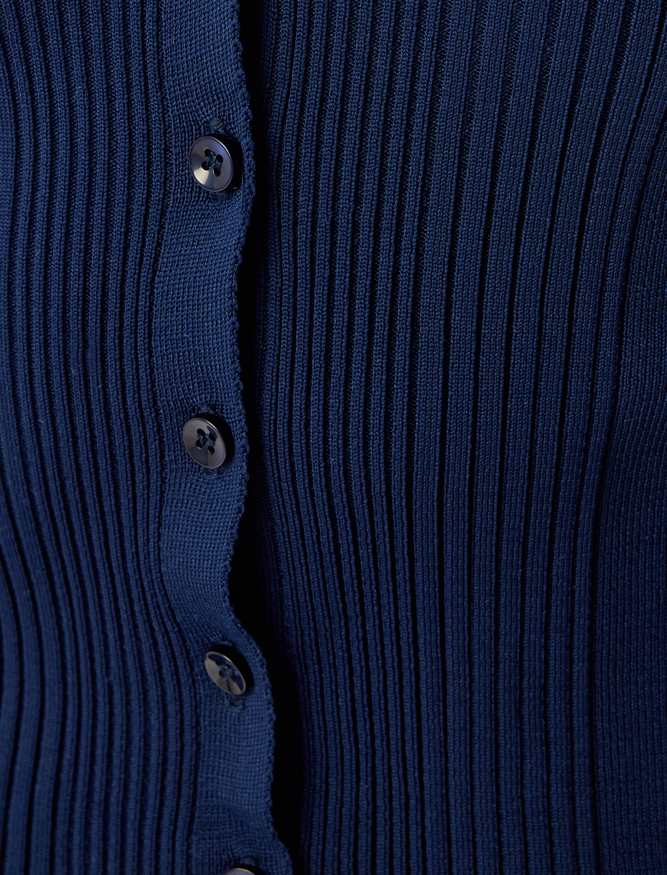   Polo Yaka Biyeli Düğmeli Dokulu Slim Fit Hırka