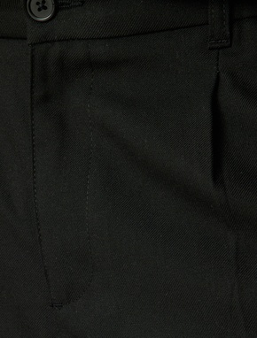 Viskon Karışımlı Düğmeli Kumaş Pantolon_5