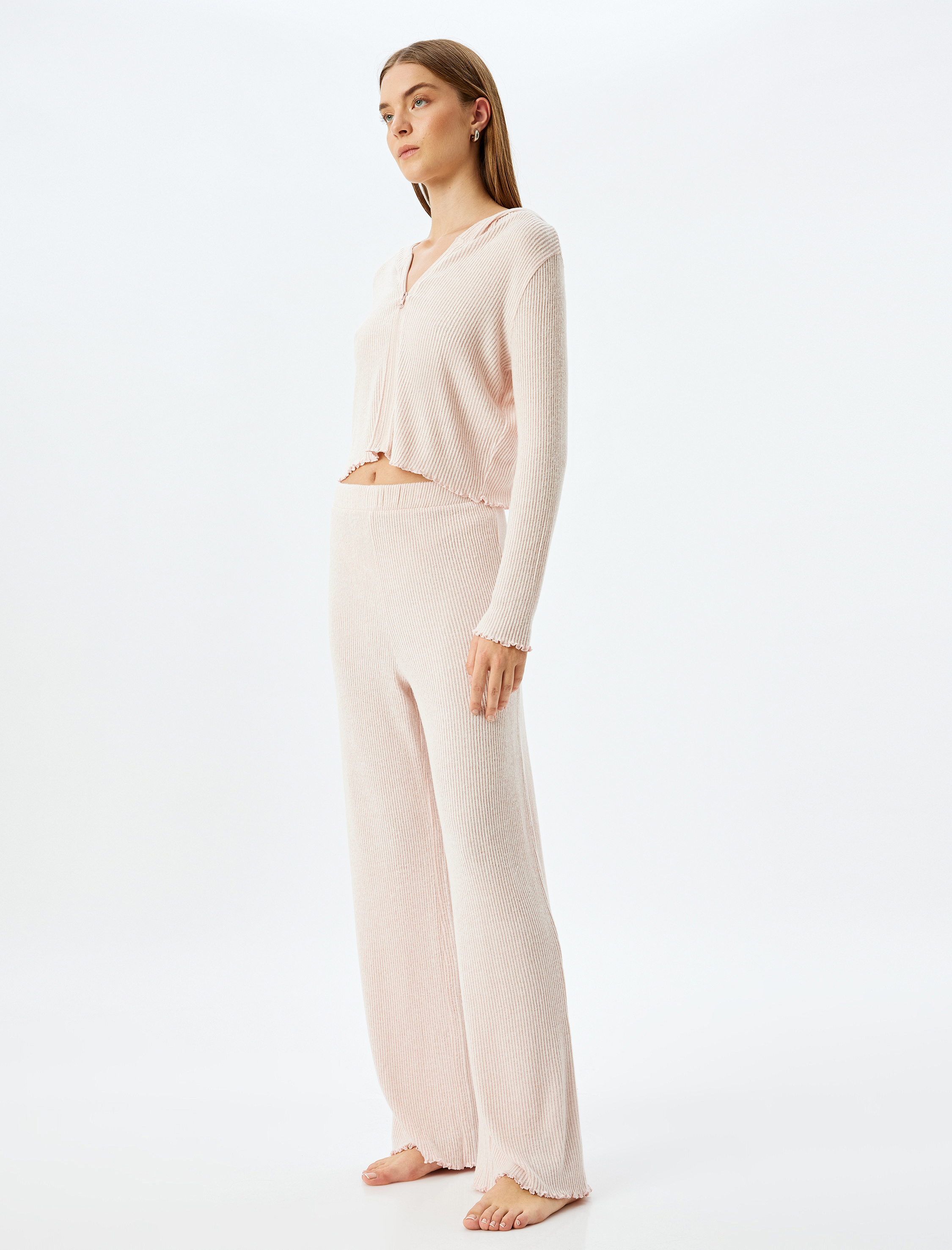   Rahat Kalıp Yumuşak Dokulu Örme Pijama Altı