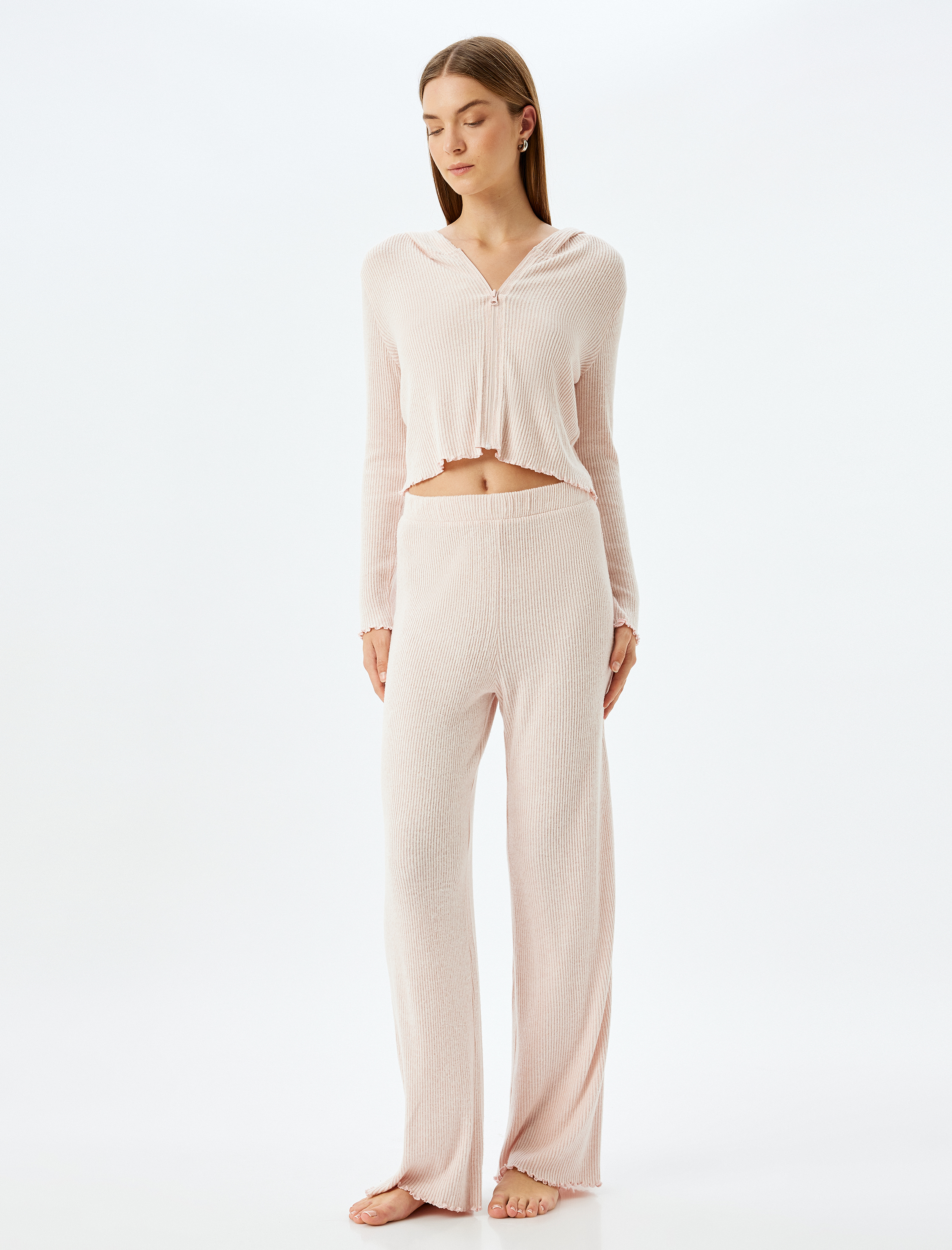   Rahat Kalıp Yumuşak Dokulu Örme Pijama Altı