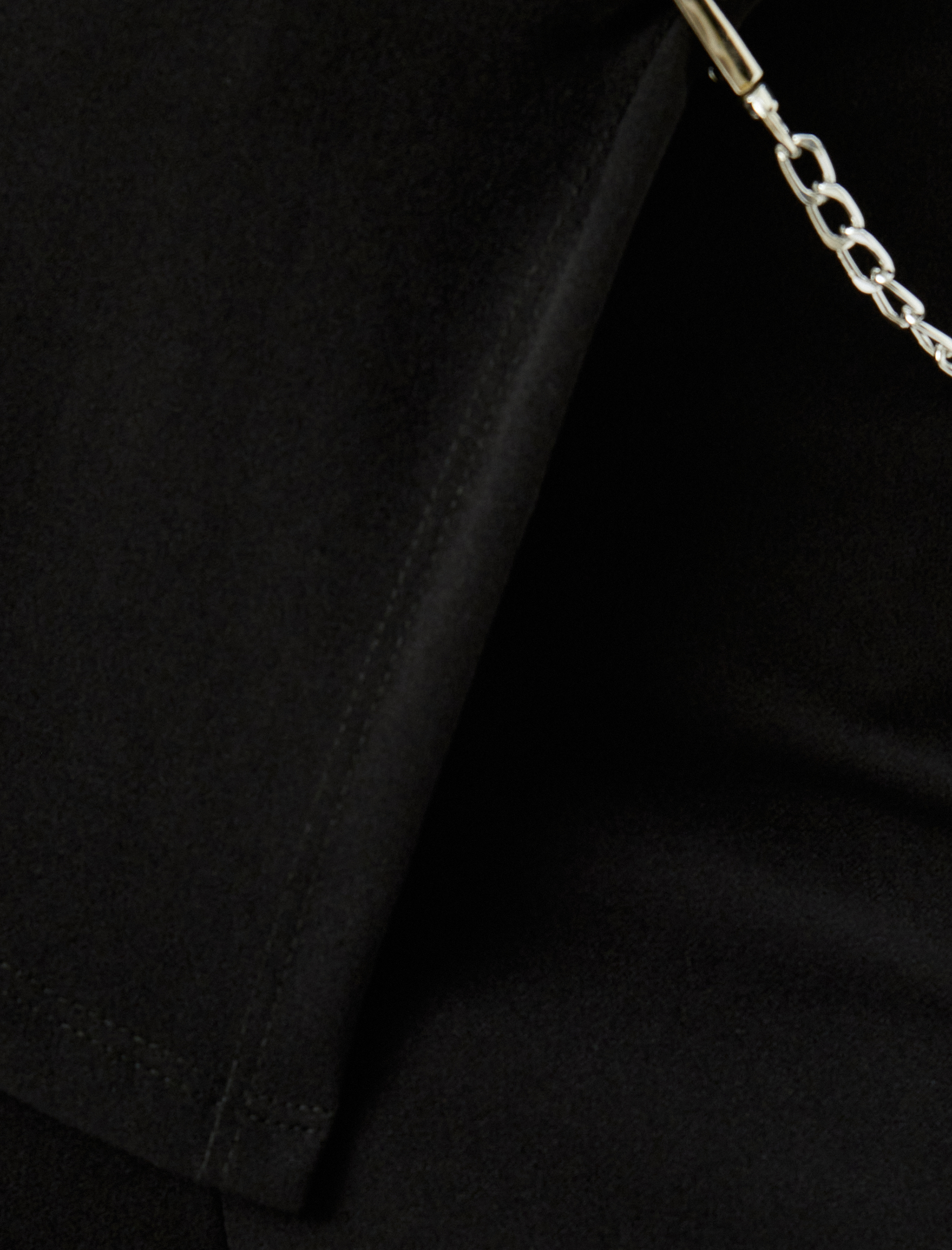   Asimetrik Bel Detaylı Zincir Aksesuarlı Bol Paça Pantolon